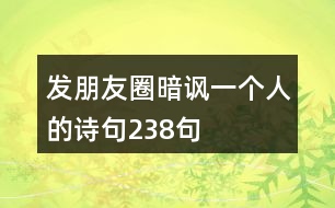 發(fā)朋友圈暗諷一個(gè)人的詩句238句