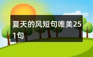 夏天的風(fēng)短句唯美251句