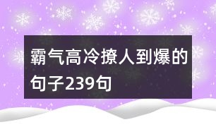 霸氣高冷撩人到爆的句子239句