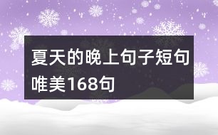 夏天的晚上句子短句唯美168句