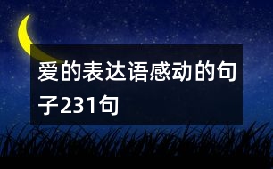 愛的表達(dá)語感動(dòng)的句子231句