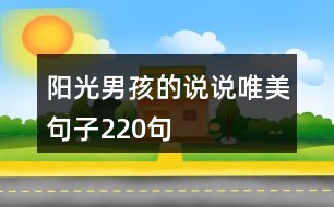 陽(yáng)光男孩的說(shuō)說(shuō)唯美句子220句