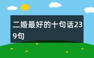 二婚最好的十句話239句