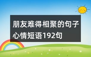 朋友難得相聚的句子心情短語(yǔ)192句