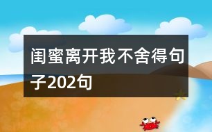 閨蜜離開我不舍得句子202句