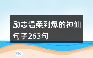 勵志溫柔到爆的神仙句子263句