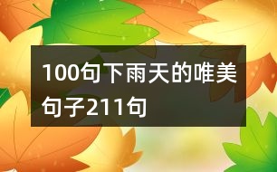 100句下雨天的唯美句子211句