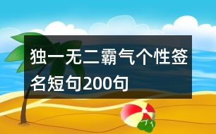 獨一無二霸氣個性簽名短句200句