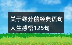 關于緣分的經(jīng)典語句人生感悟125句