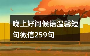 晚上好問候語溫馨短句微信259句