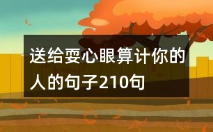 送給耍心眼算計(jì)你的人的句子210句