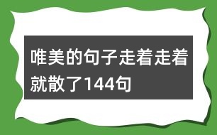 唯美的句子走著走著就散了144句