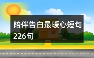 陪伴告白最暖心短句226句