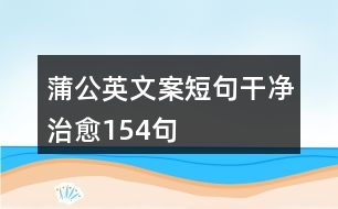 蒲公英文案短句干凈治愈154句