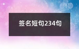 簽名短句234句