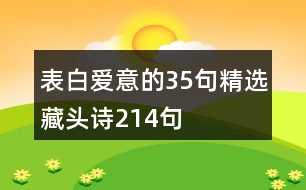 表白愛(ài)意的35句精選藏頭詩(shī)214句