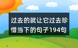 過去的就讓它過去,珍惜當下的句子194句