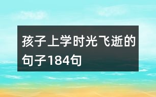 孩子上學(xué)時光飛逝的句子184句