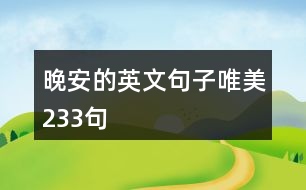 晚安的英文句子唯美233句