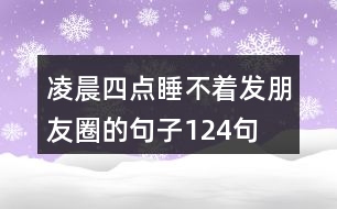 凌晨四點睡不著發(fā)朋友圈的句子124句