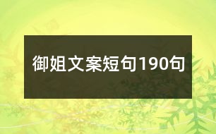 御姐文案短句190句