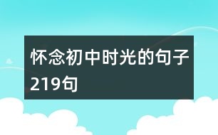 懷念初中時光的句子219句