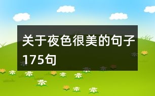 關(guān)于夜色很美的句子175句