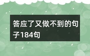 答應(yīng)了又做不到的句子184句