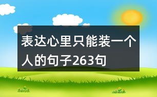 表達心里只能裝一個人的句子263句