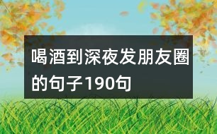 喝酒到深夜發(fā)朋友圈的句子190句