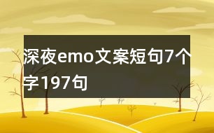 深夜emo文案短句7個字197句