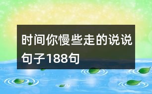 時(shí)間你慢些走的說說句子188句