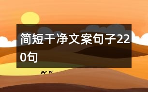 簡(jiǎn)短干凈文案句子220句