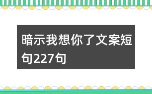 暗示我想你了文案短句227句