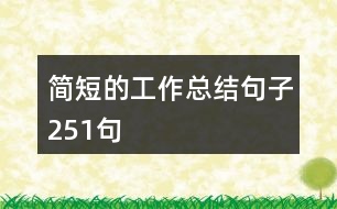 簡(jiǎn)短的工作總結(jié)句子251句