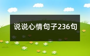 說說心情句子236句