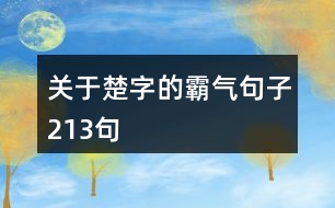 關(guān)于楚字的霸氣句子213句