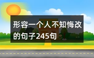 形容一個(gè)人不知悔改的句子245句