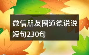 微信朋友圈道德說(shuō)說(shuō)短句230句