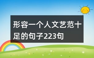 形容一個人文藝范十足的句子223句