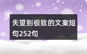 失望到極致的文案短句252句