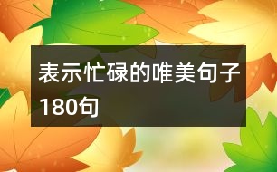 表示忙碌的唯美句子180句