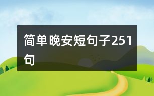 簡單晚安短句子251句