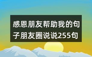 感恩朋友幫助我的句子朋友圈說(shuō)說(shuō)255句