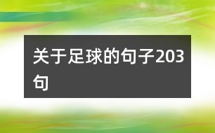 關(guān)于足球的句子203句