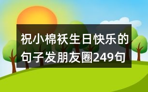 祝小棉襖生日快樂(lè)的句子發(fā)朋友圈249句