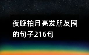 夜晚拍月亮發(fā)朋友圈的句子216句