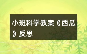 小班科學(xué)教案《西瓜》反思