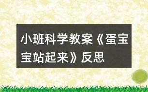 小班科學(xué)教案《蛋寶寶站起來(lái)》反思