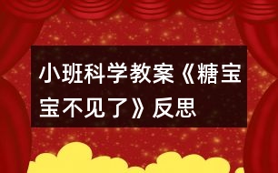 小班科學(xué)教案《糖寶寶不見(jiàn)了》反思